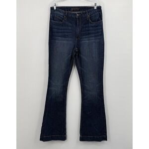 Kimes Ranch Jeans Womens 12 Extra Long Blue Bootcut Embroidered Stretch Denim
